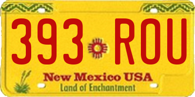 NM license plate 393ROU