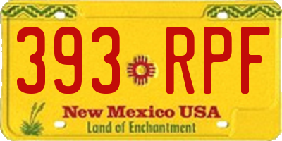 NM license plate 393RPF