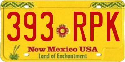NM license plate 393RPK