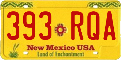 NM license plate 393RQA