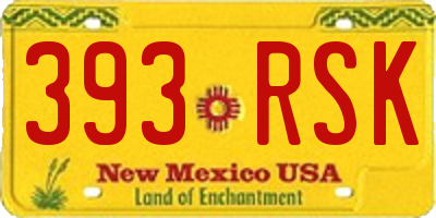 NM license plate 393RSK