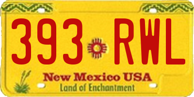 NM license plate 393RWL