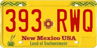 NM license plate 393RWQ