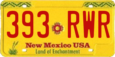 NM license plate 393RWR