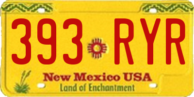 NM license plate 393RYR
