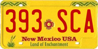 NM license plate 393SCA