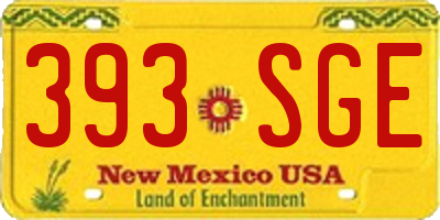 NM license plate 393SGE