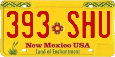 NM license plate 393SHU