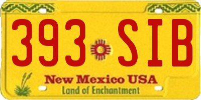 NM license plate 393SIB