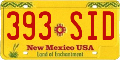 NM license plate 393SID