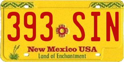 NM license plate 393SIN