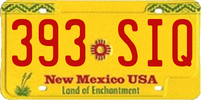 NM license plate 393SIQ