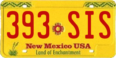 NM license plate 393SIS
