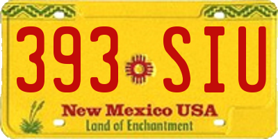 NM license plate 393SIU
