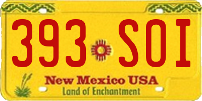 NM license plate 393SOI