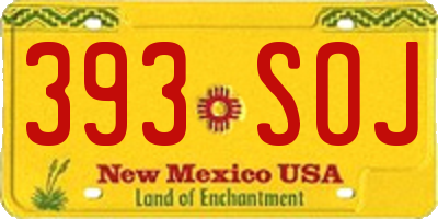 NM license plate 393SOJ