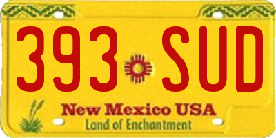 NM license plate 393SUD