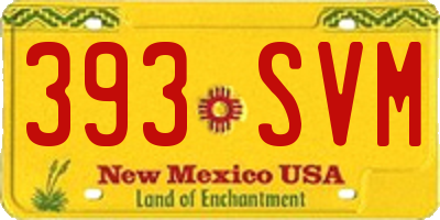 NM license plate 393SVM