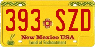 NM license plate 393SZD