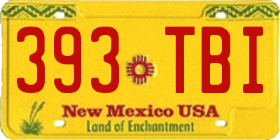 NM license plate 393TBI