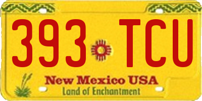 NM license plate 393TCU