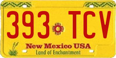 NM license plate 393TCV