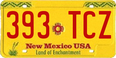 NM license plate 393TCZ