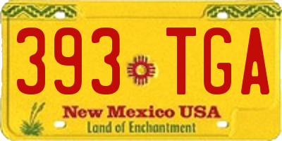 NM license plate 393TGA