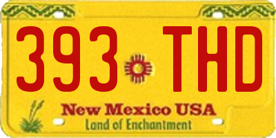 NM license plate 393THD