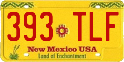 NM license plate 393TLF