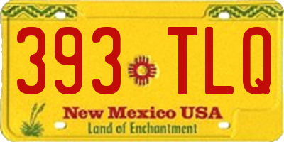 NM license plate 393TLQ
