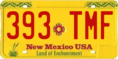 NM license plate 393TMF