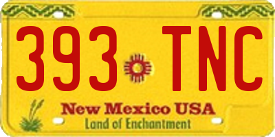 NM license plate 393TNC