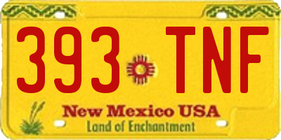 NM license plate 393TNF