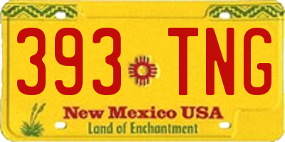 NM license plate 393TNG