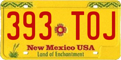 NM license plate 393TOJ