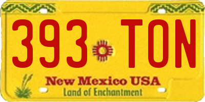 NM license plate 393TON