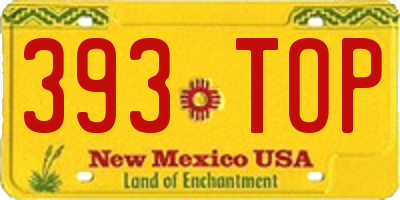 NM license plate 393TOP