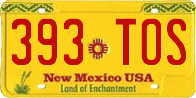 NM license plate 393TOS