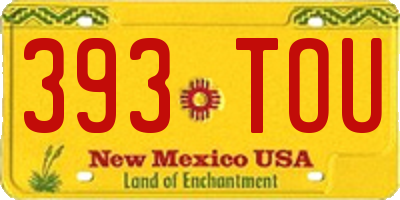 NM license plate 393TOU