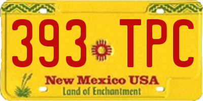 NM license plate 393TPC