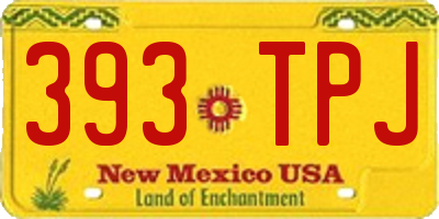 NM license plate 393TPJ