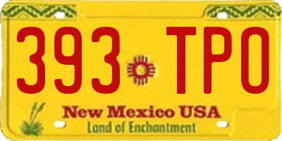 NM license plate 393TPO