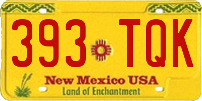 NM license plate 393TQK
