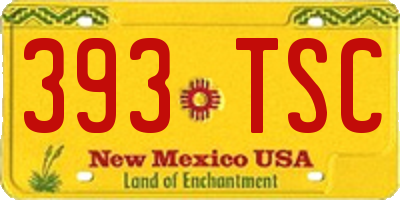 NM license plate 393TSC