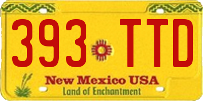 NM license plate 393TTD