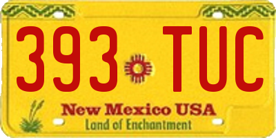NM license plate 393TUC