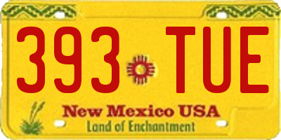 NM license plate 393TUE