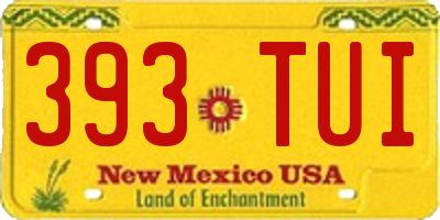NM license plate 393TUI