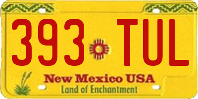 NM license plate 393TUL